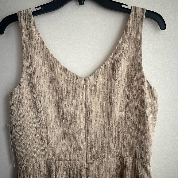 NWT Tahari Arthur S. Levine Valerie Light Caramel Sleeveless Beaded Dress - Picture 9 of 11